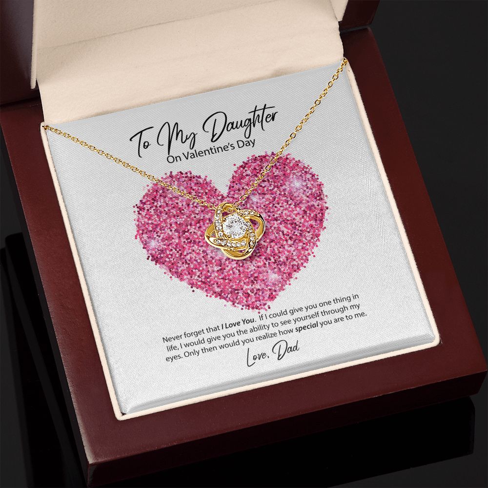 To My Daughter from Dad Valentine's Day Love Knot Necklace - KDadorn