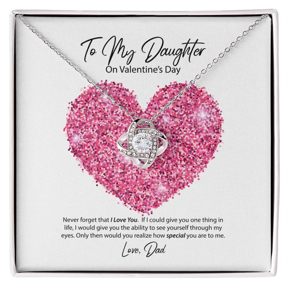 To My Daughter from Dad Valentine's Day Love Knot Necklace - KDadorn