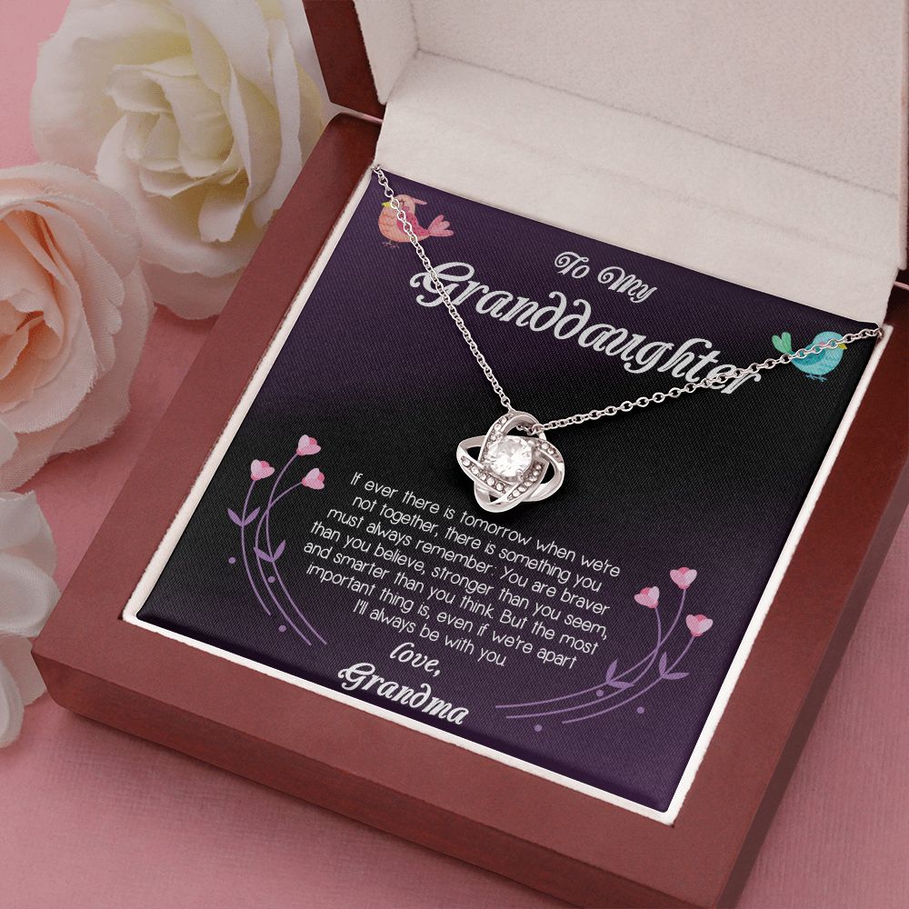 To My Granddaughter Love Grandma Love Knot Necklace - KDadorn
