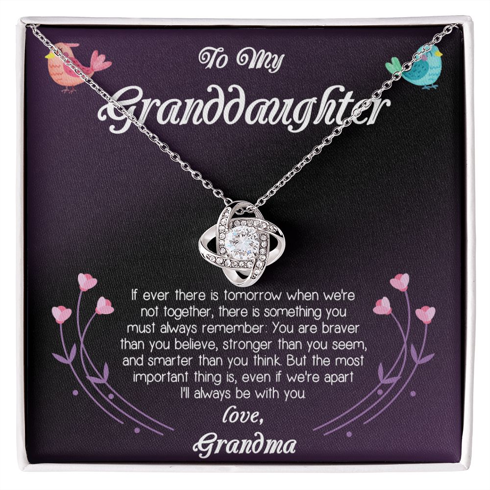 To My Granddaughter Love Grandma Love Knot Necklace - KDadorn