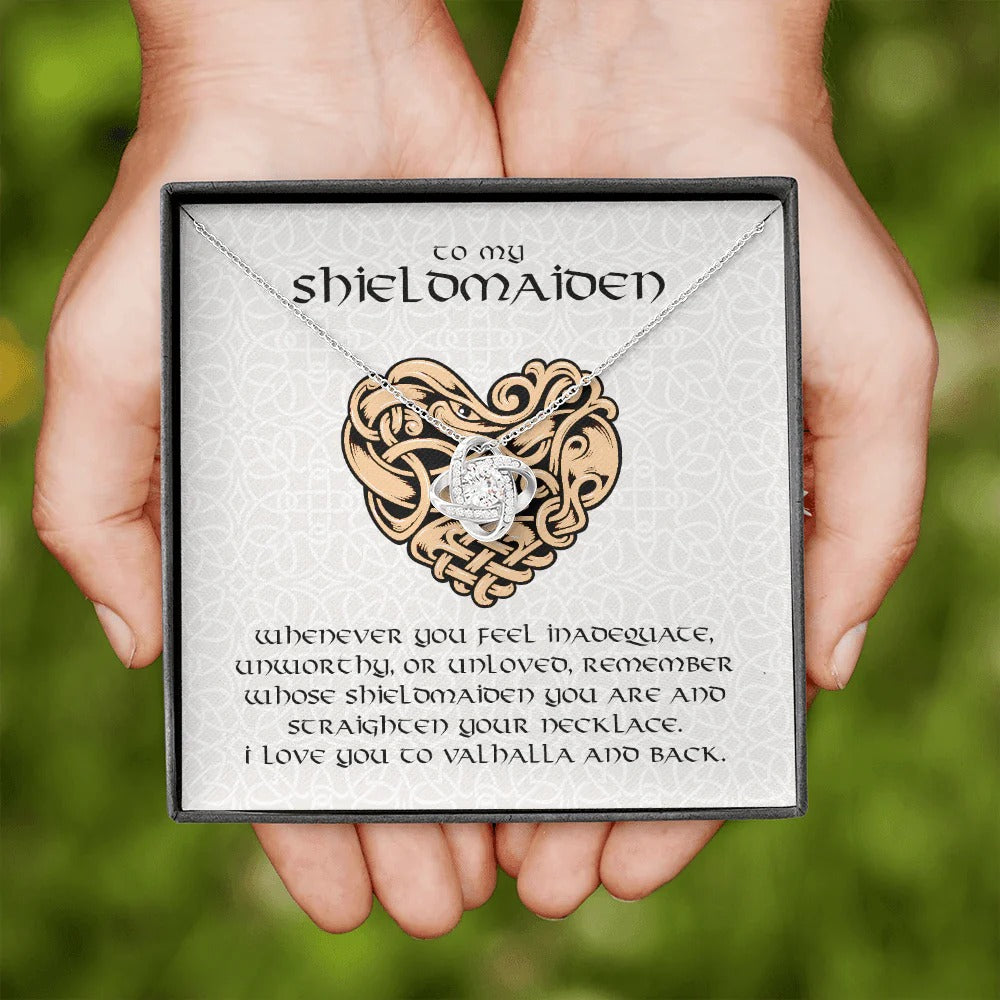 To My Shieldmaiden Knot Necklace With Message Card Mother's Day Ideas Necklace For Mom - KDadorn