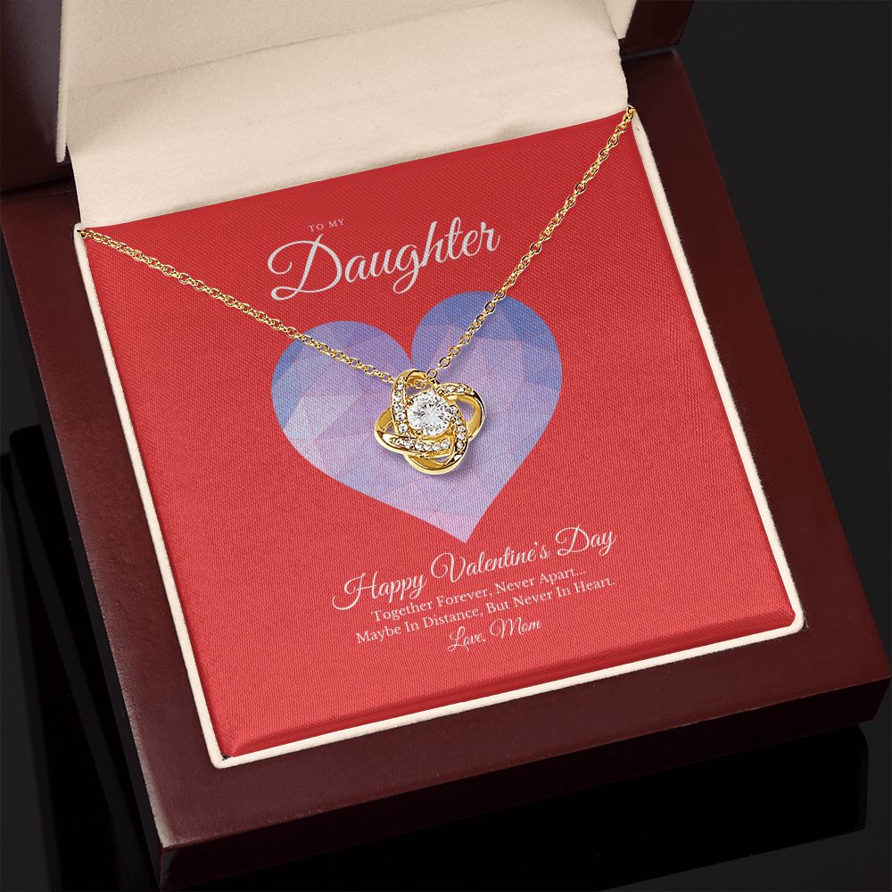 To My Daughter from Mom Valentine's Day Love Knot Necklace - KDadorn