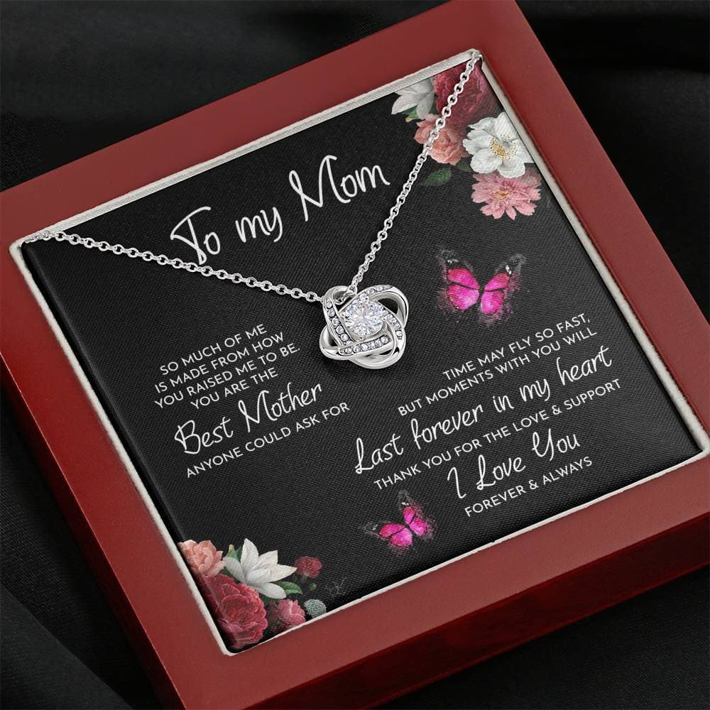 To My Mom Time May Fly Love Knot Necklace - KDadorn