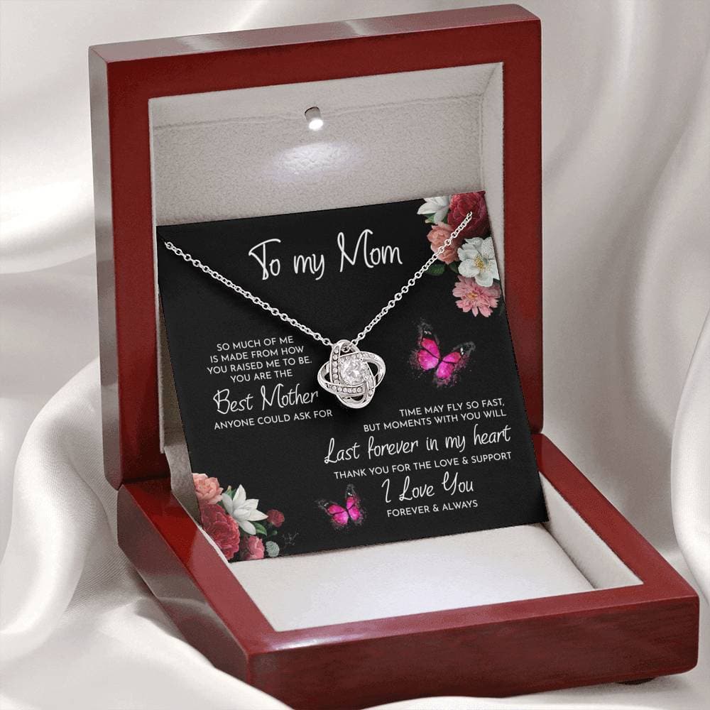 To My Mom Time May Fly Love Knot Necklace - KDadorn