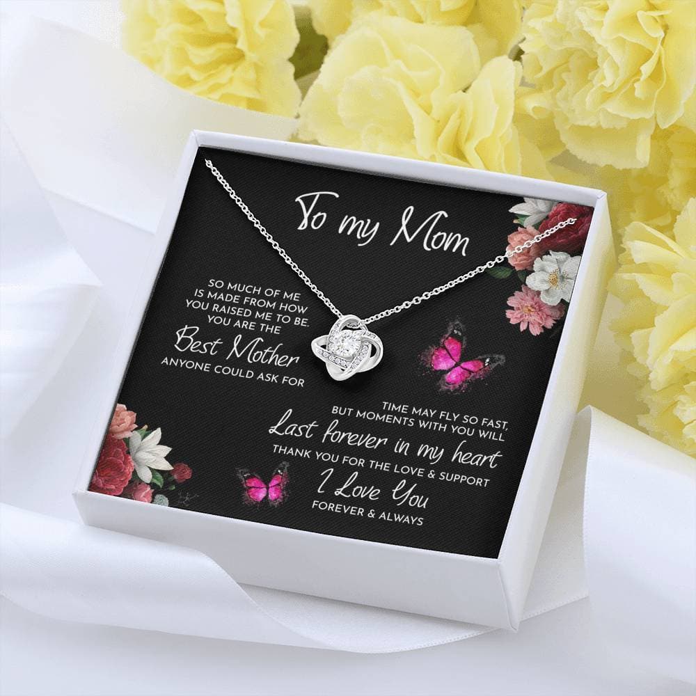 To My Mom Time May Fly Love Knot Necklace - KDadorn