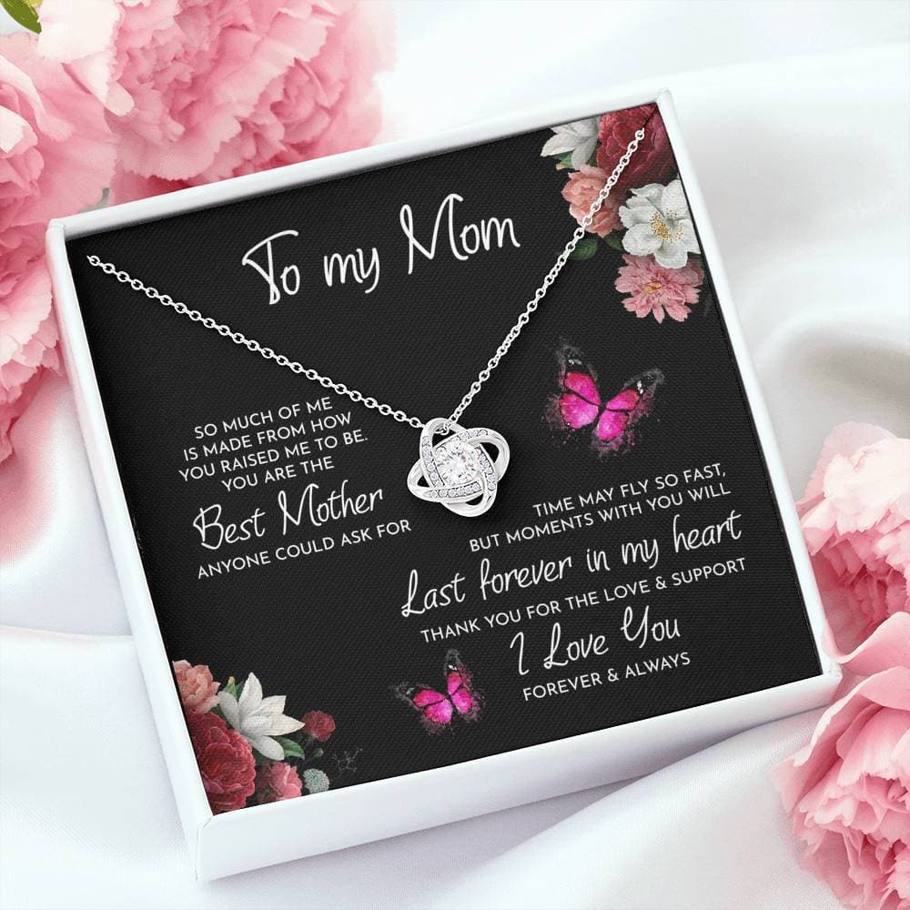 To My Mom Time May Fly Love Knot Necklace - KDadorn