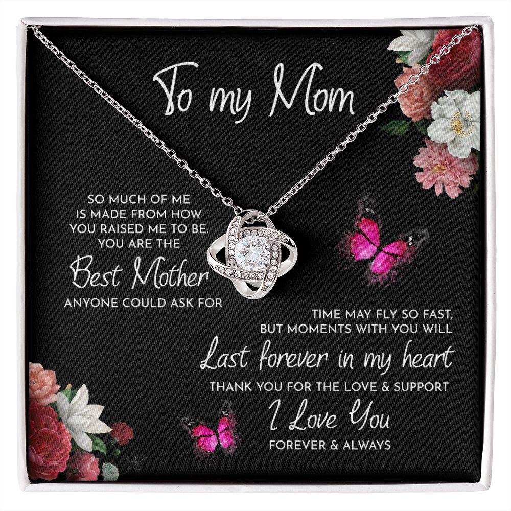 To My Mom Time May Fly Love Knot Necklace - KDadorn