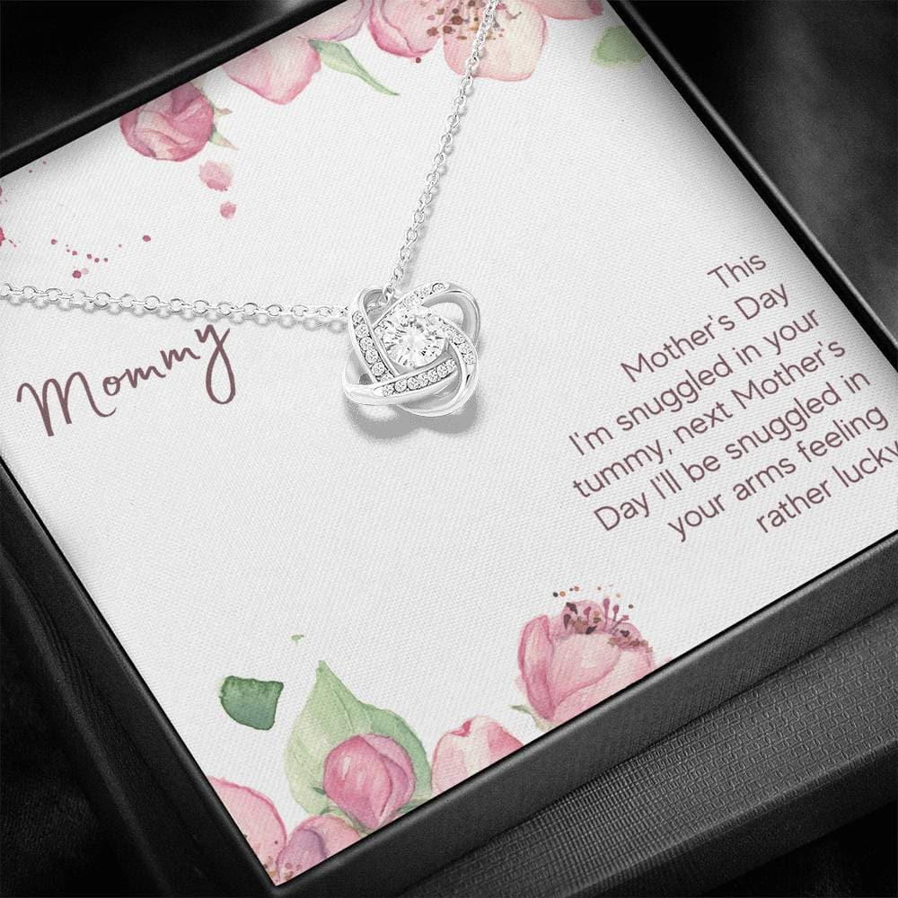 Mommy Snuggled in Your Tummy Love Knot Necklace - KDadorn