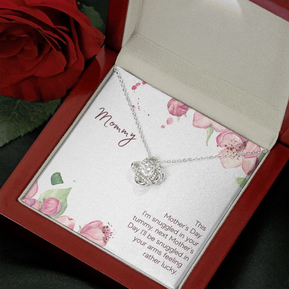 Mommy Snuggled in Your Tummy Love Knot Necklace - KDadorn
