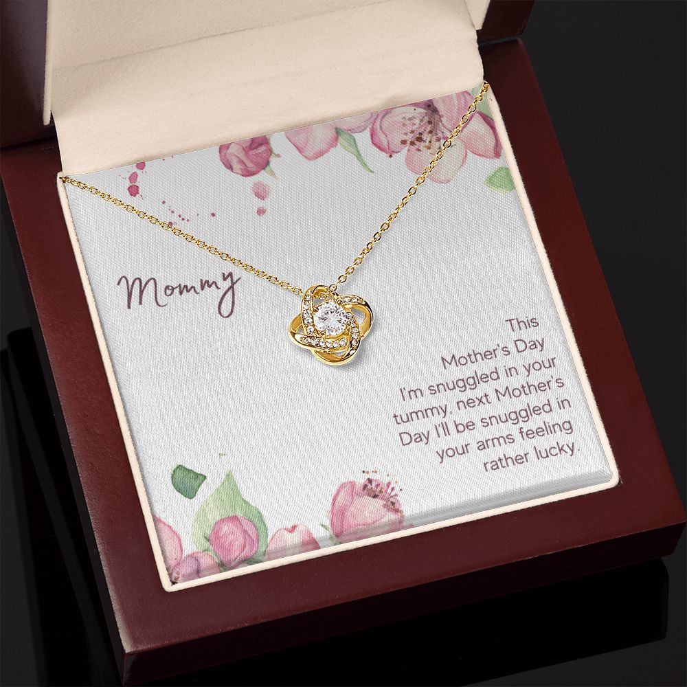 Mommy Snuggled in Your Tummy Love Knot Necklace - KDadorn
