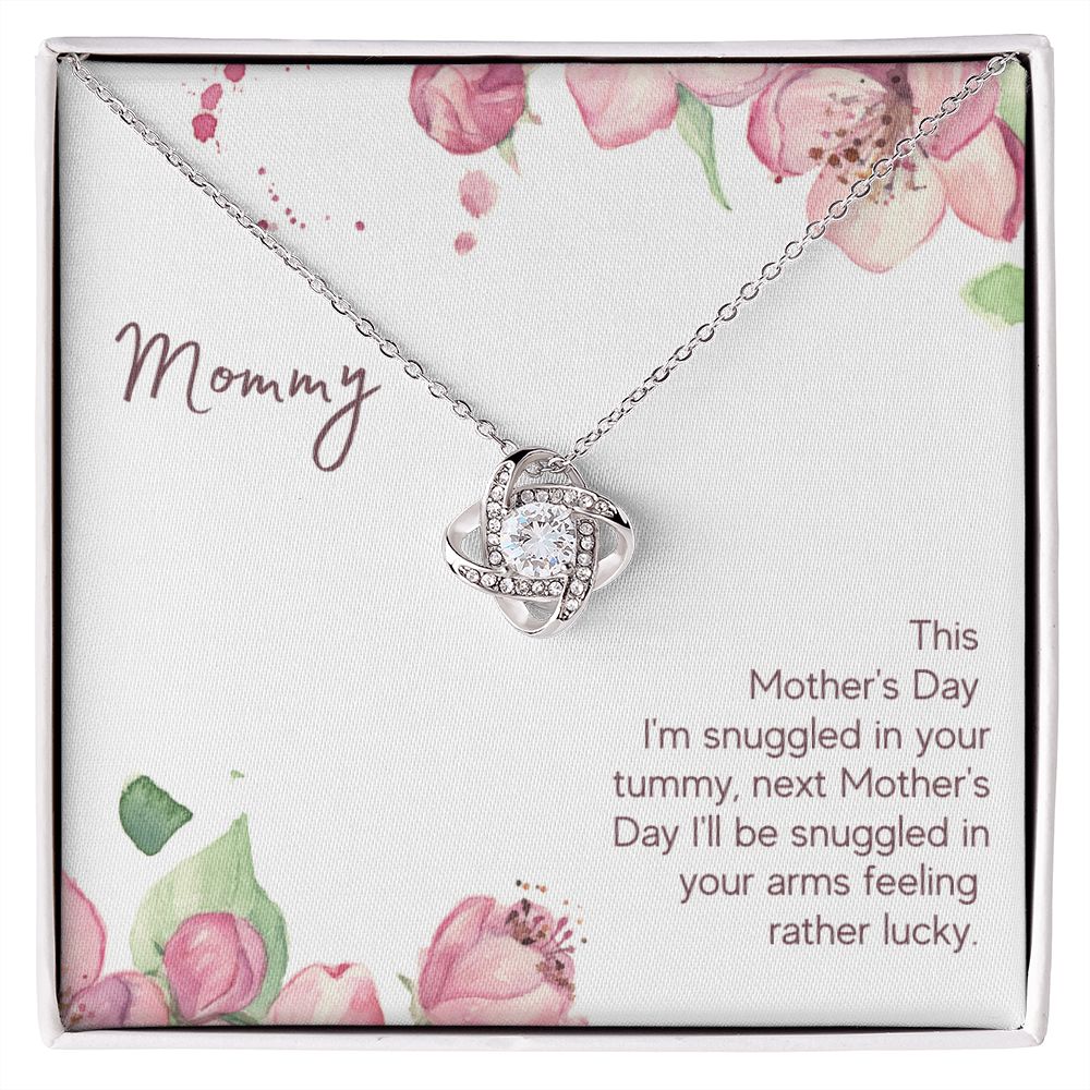 Mommy Snuggled in Your Tummy Love Knot Necklace - KDadorn