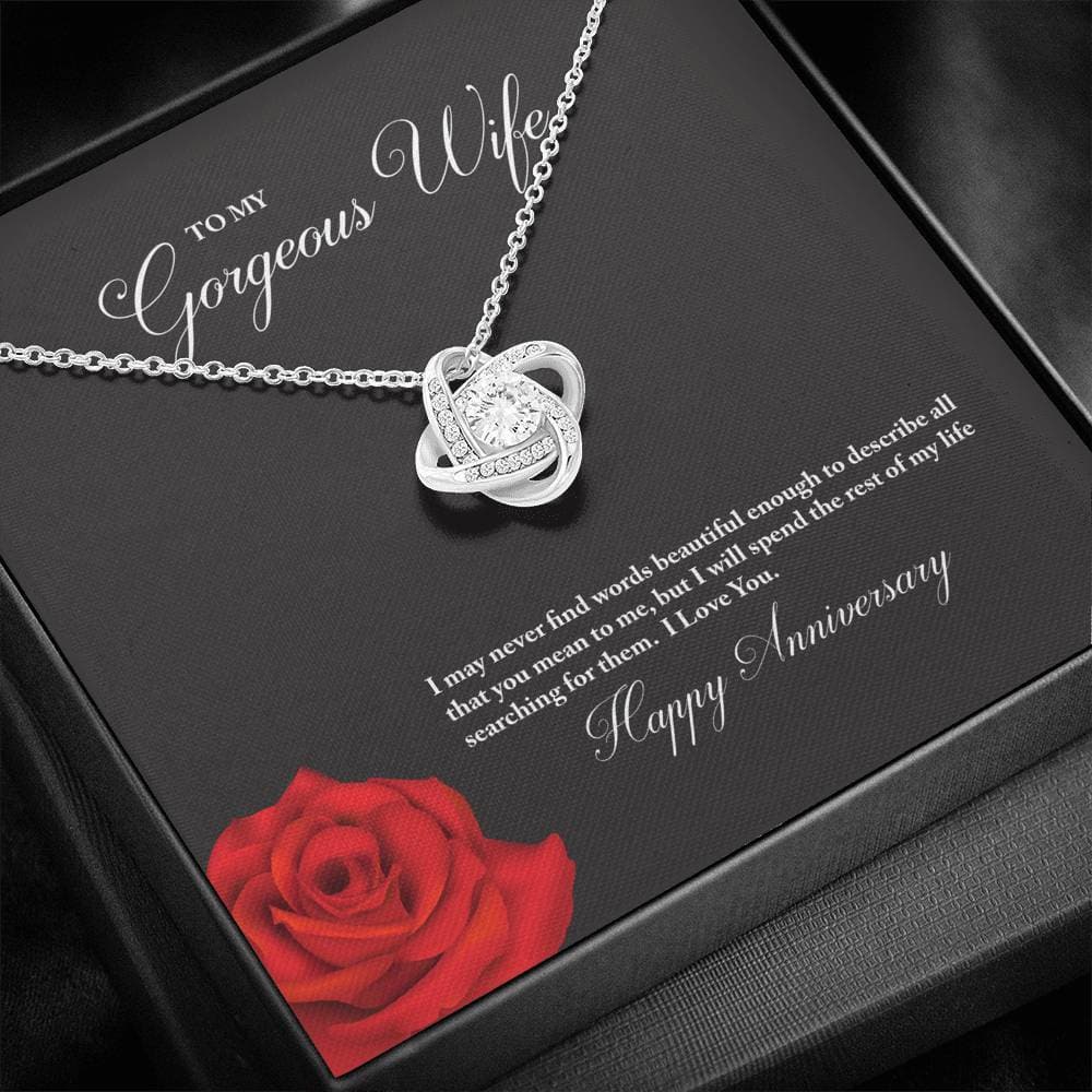 To My Gorgeous Wife Happy Anniversary Love Knot Necklace - KDadorn