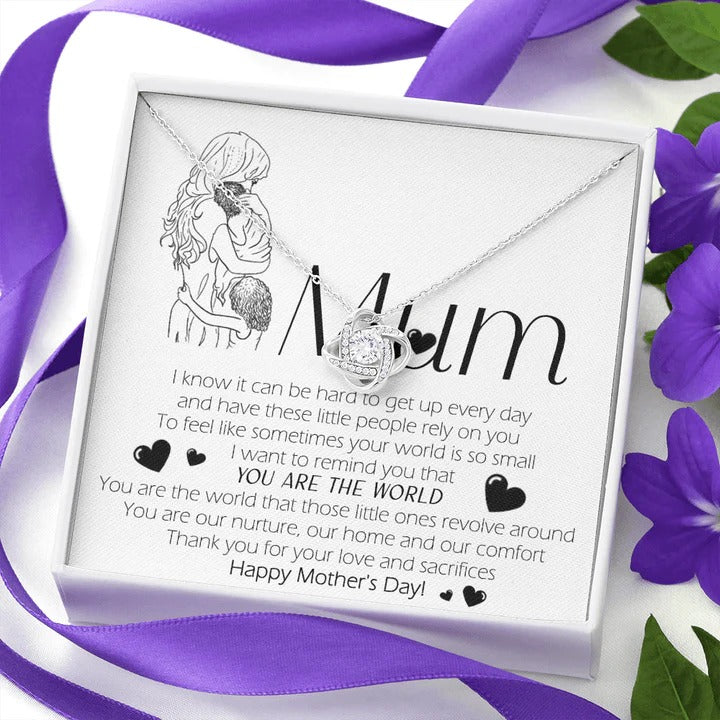 To My Mum Knot Necklace With Message Card From Happy Mothers Day Necklace For Mom - KDadorn