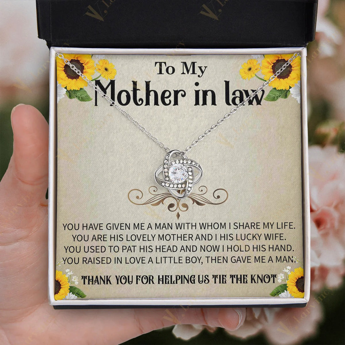 To My Mother In Law Knot Necklace With Message Card Best Mom Necklace Gifts For Mother's Day - KDadorn