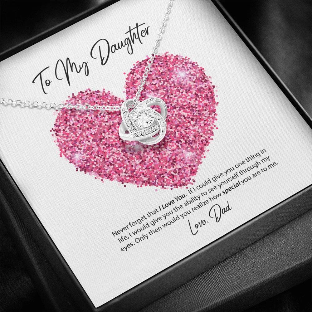 To My Daughter From Dad Love Knot Necklace - KDadorn