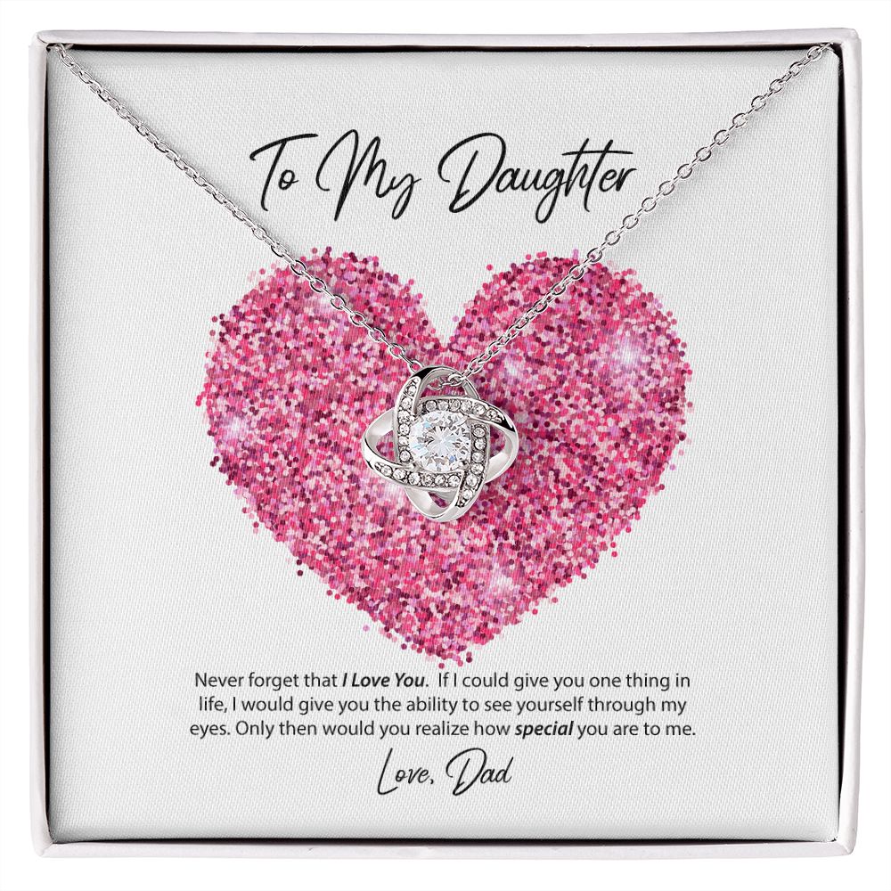 To My Daughter From Dad Love Knot Necklace - KDadorn