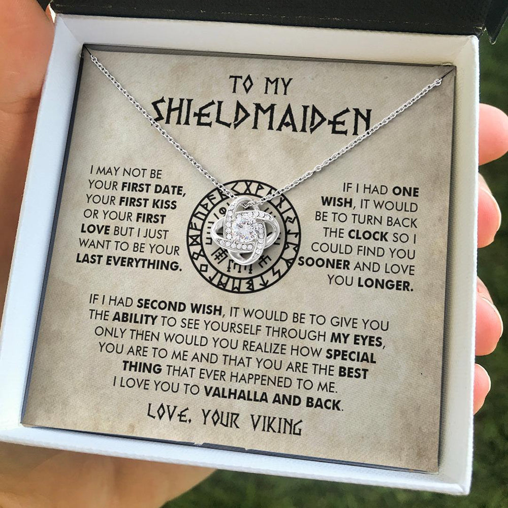 To My Shieldmaiden I Love You To Valhalla And Back Necklace Best Gift Ideas For Girlfriend - KDadorn