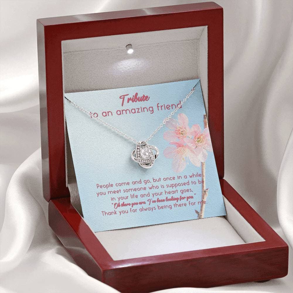 Tribute To An Amazing Friend Love Knot Necklace - KDadorn