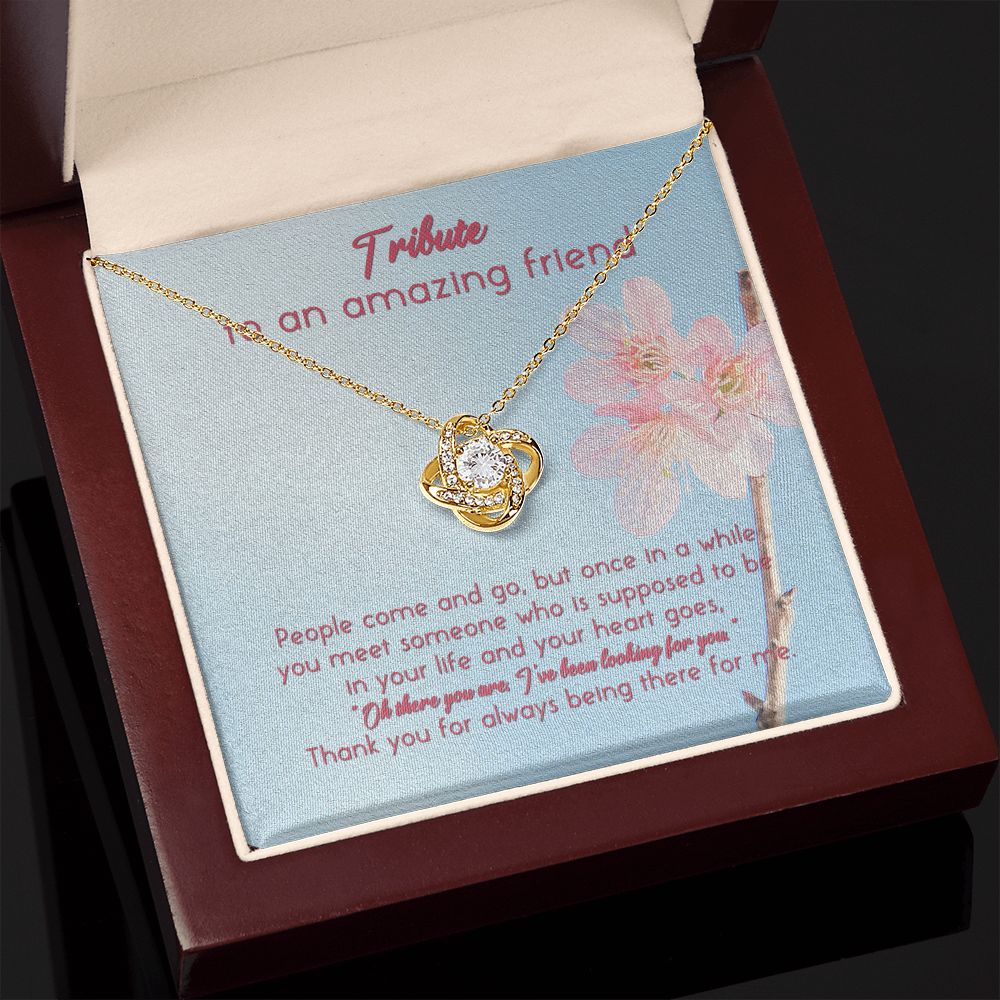 Tribute To An Amazing Friend Love Knot Necklace - KDadorn