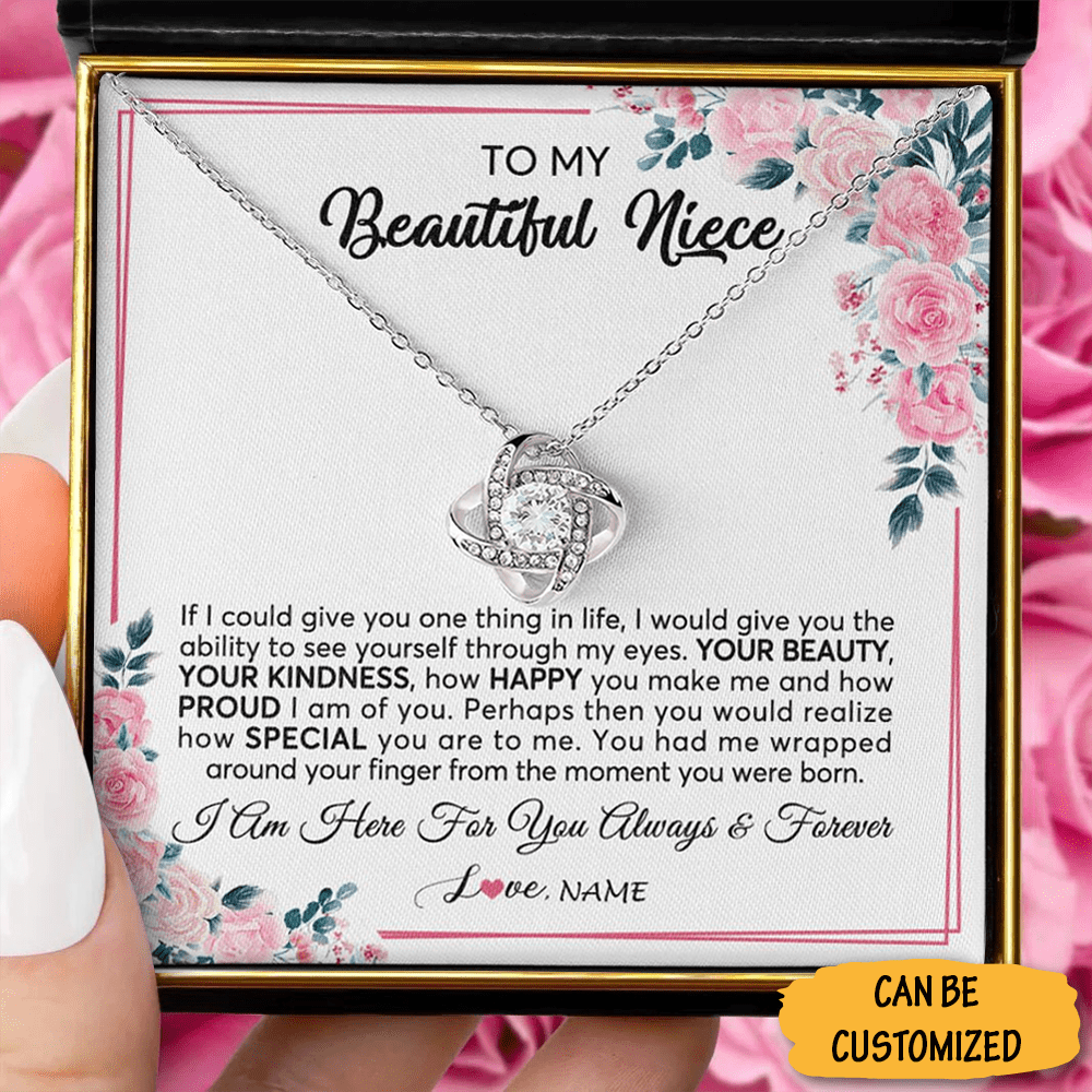 Custom To My Niece Necklace Love Knot Necklace Jewelry Special 18Th Birthday Gift Ideas For Niece - KDadorn