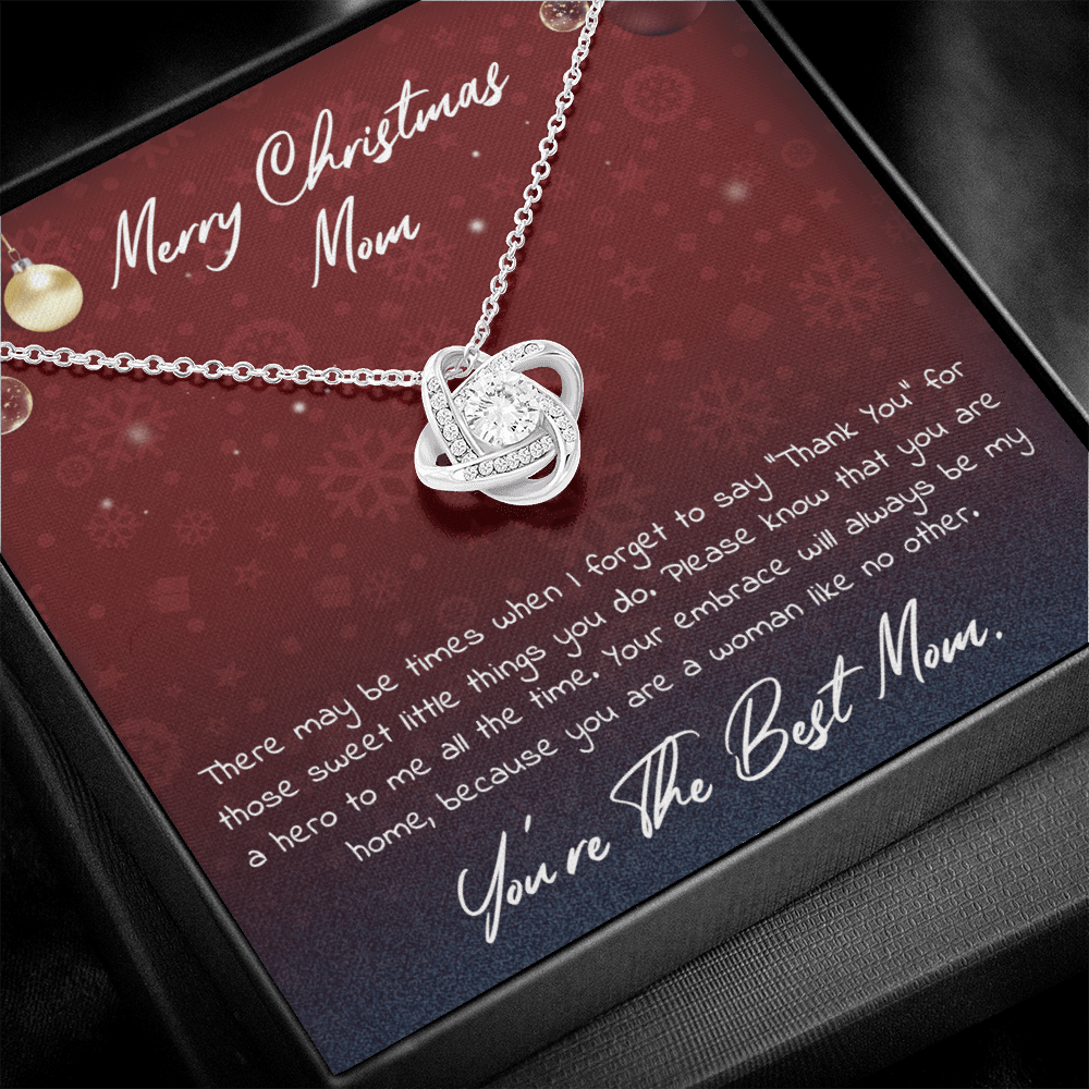 You're The Best Mom Merry Christmas Love Knot Necklace - KDadorn