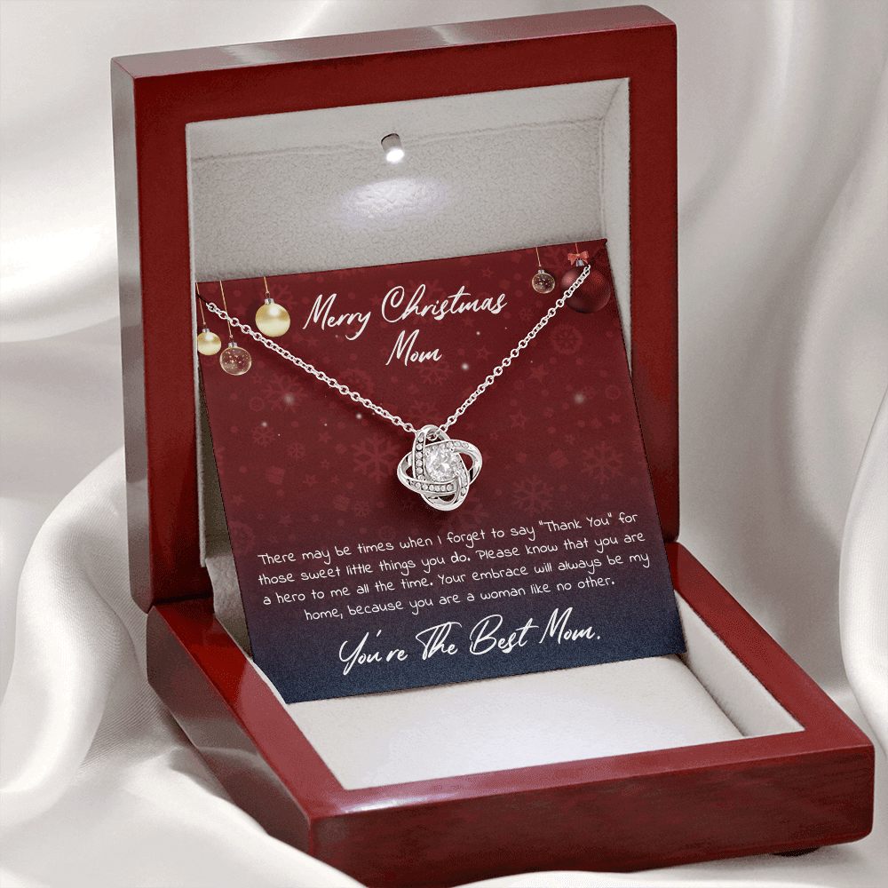 You're The Best Mom Merry Christmas Love Knot Necklace - KDadorn