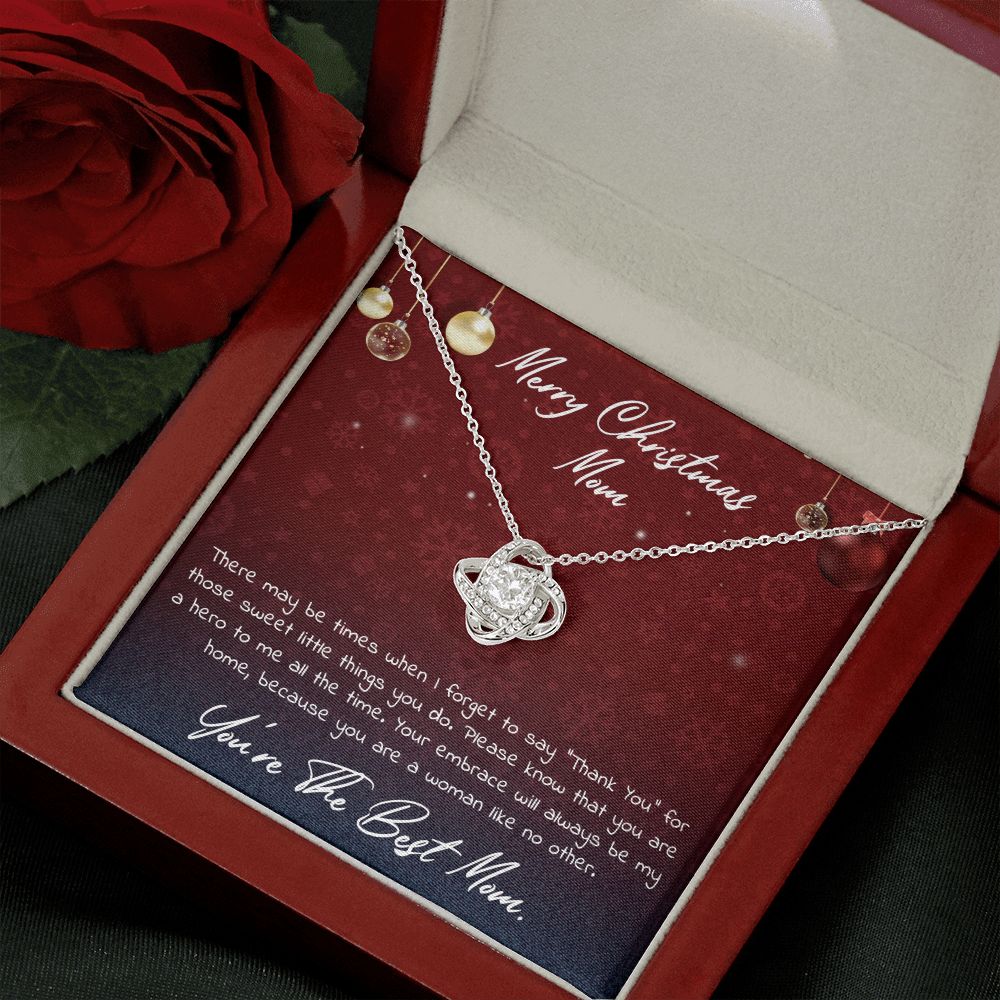 You're The Best Mom Merry Christmas Love Knot Necklace - KDadorn