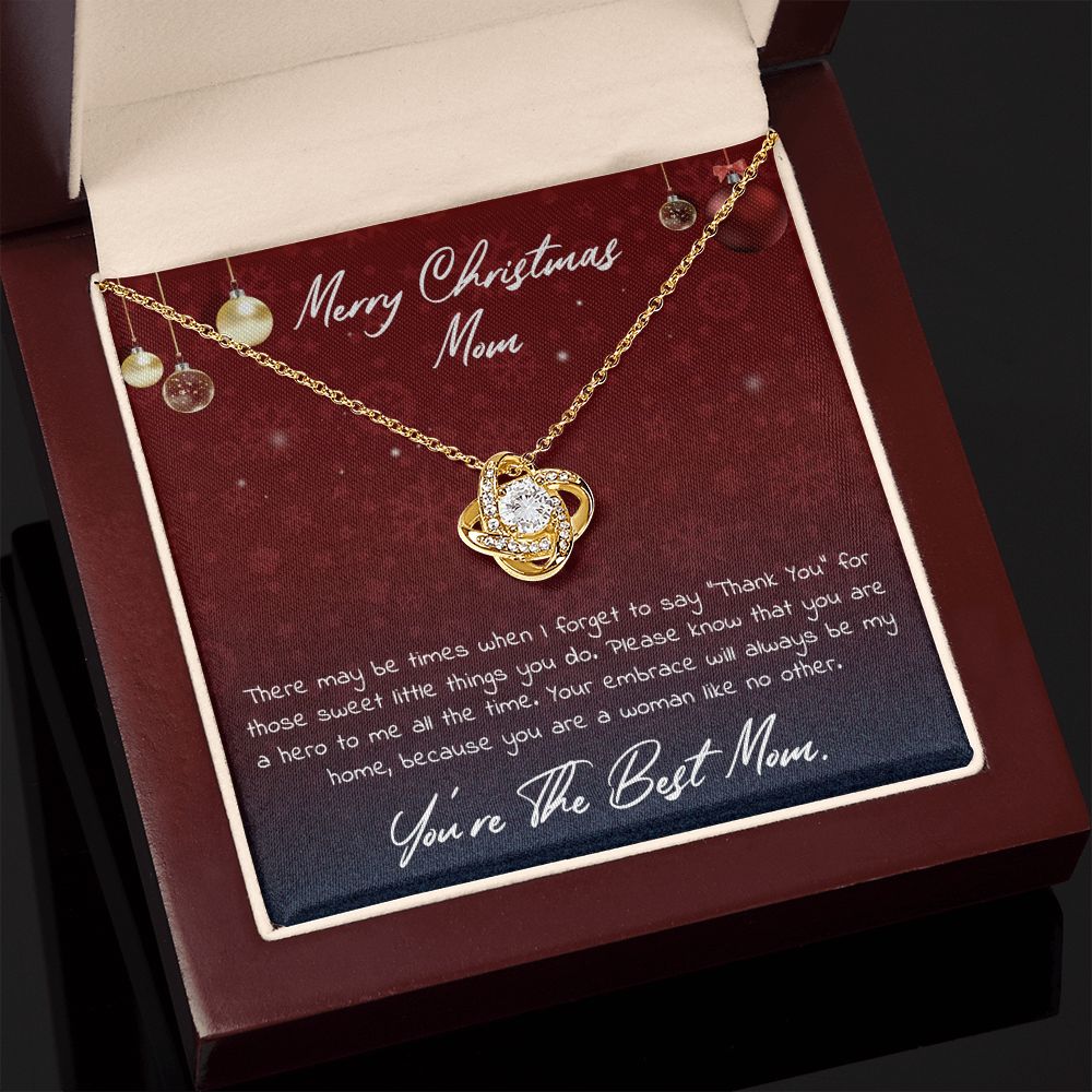 You're The Best Mom Merry Christmas Love Knot Necklace - KDadorn