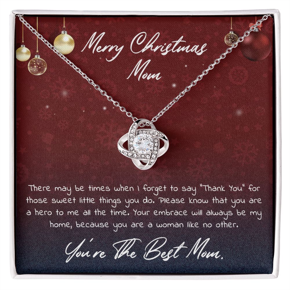 You're The Best Mom Merry Christmas Love Knot Necklace - KDadorn