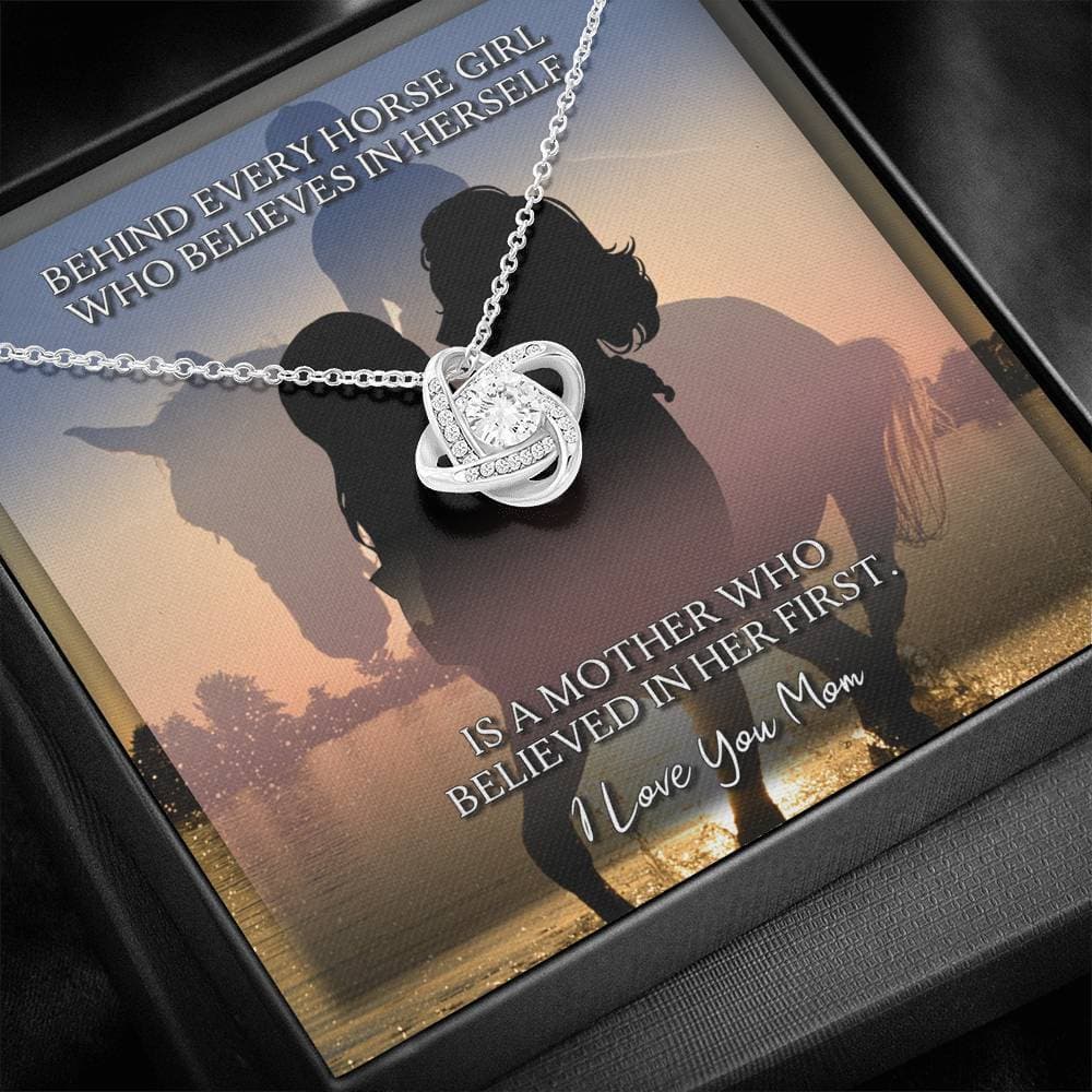 To Mom Behind Every Horse Girl Love Knot Necklace - KDadorn