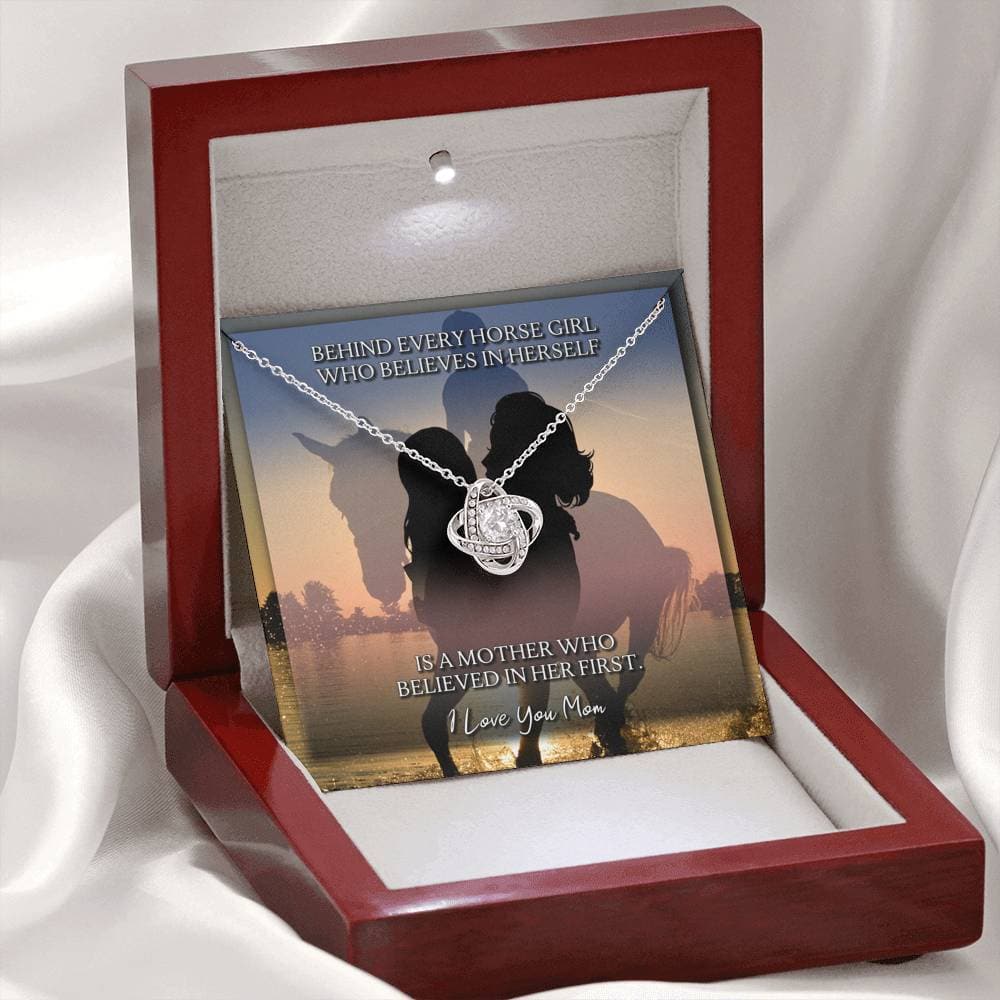 To Mom Behind Every Horse Girl Love Knot Necklace - KDadorn