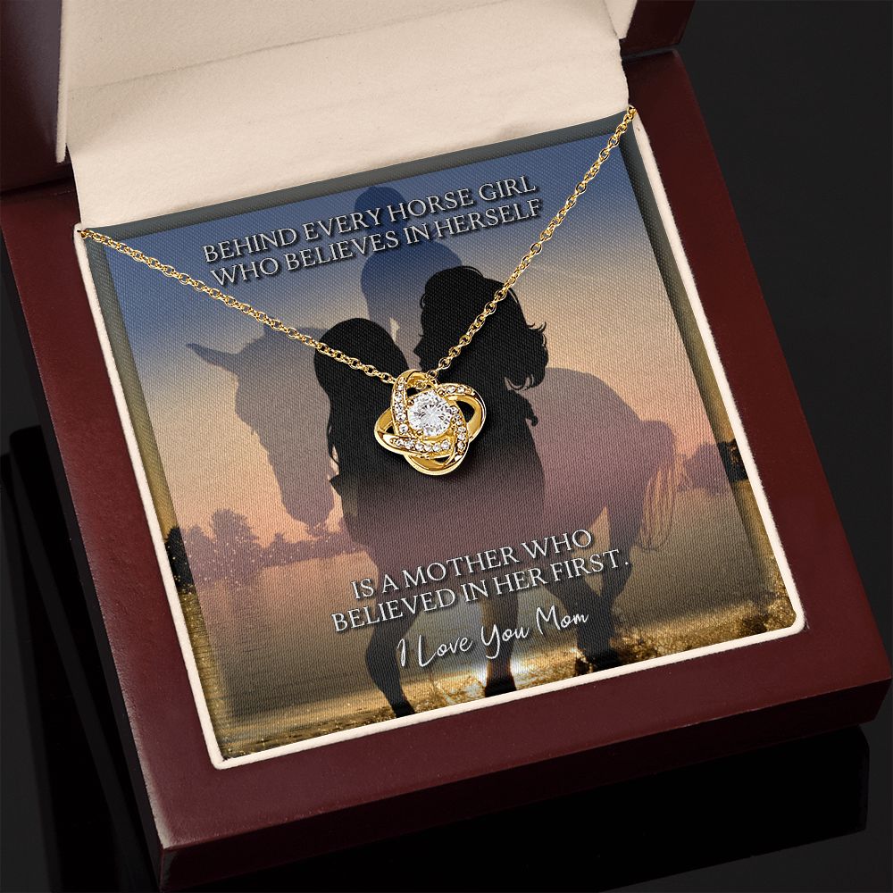 To Mom Behind Every Horse Girl Love Knot Necklace - KDadorn