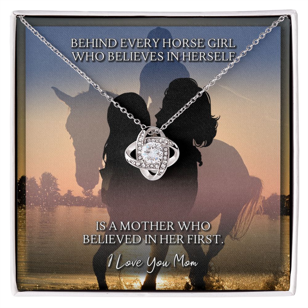 To Mom Behind Every Horse Girl Love Knot Necklace - KDadorn