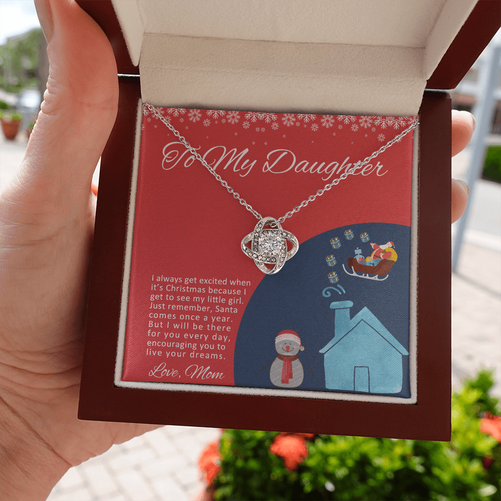 To My Daughter I Will Be There For You Christmas Love Knot Necklace - KDadorn