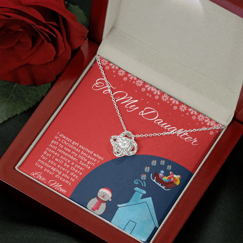 To My Daughter I Will Be There For You Christmas Love Knot Necklace - KDadorn