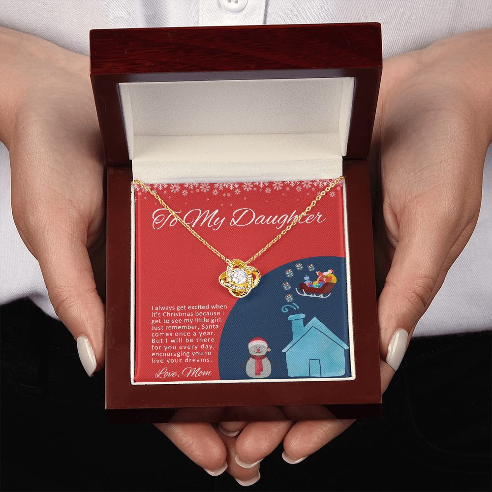 To My Daughter I Will Be There For You Christmas Love Knot Necklace - KDadorn