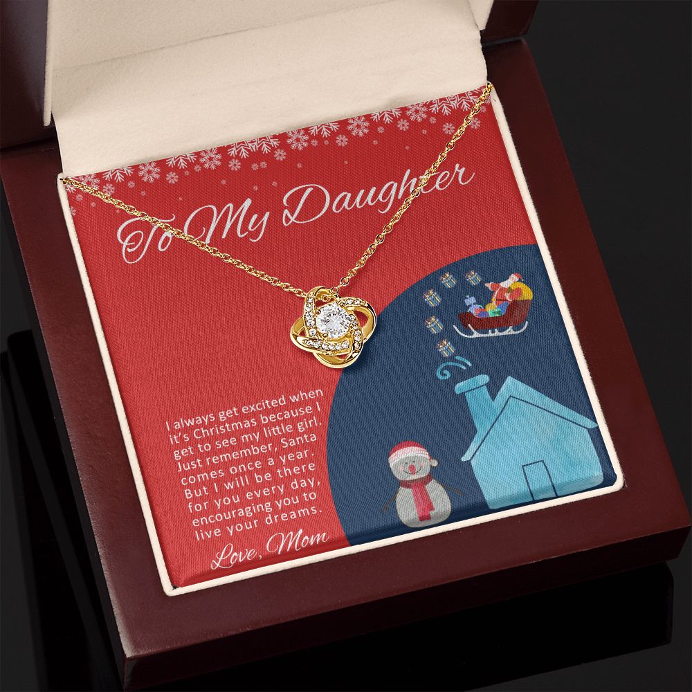 To My Daughter I Will Be There For You Christmas Love Knot Necklace - KDadorn