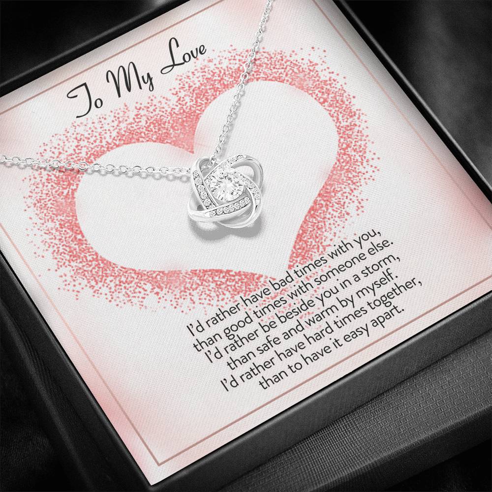 To My Love I'd Rather Be Love Knot Necklace - KDadorn