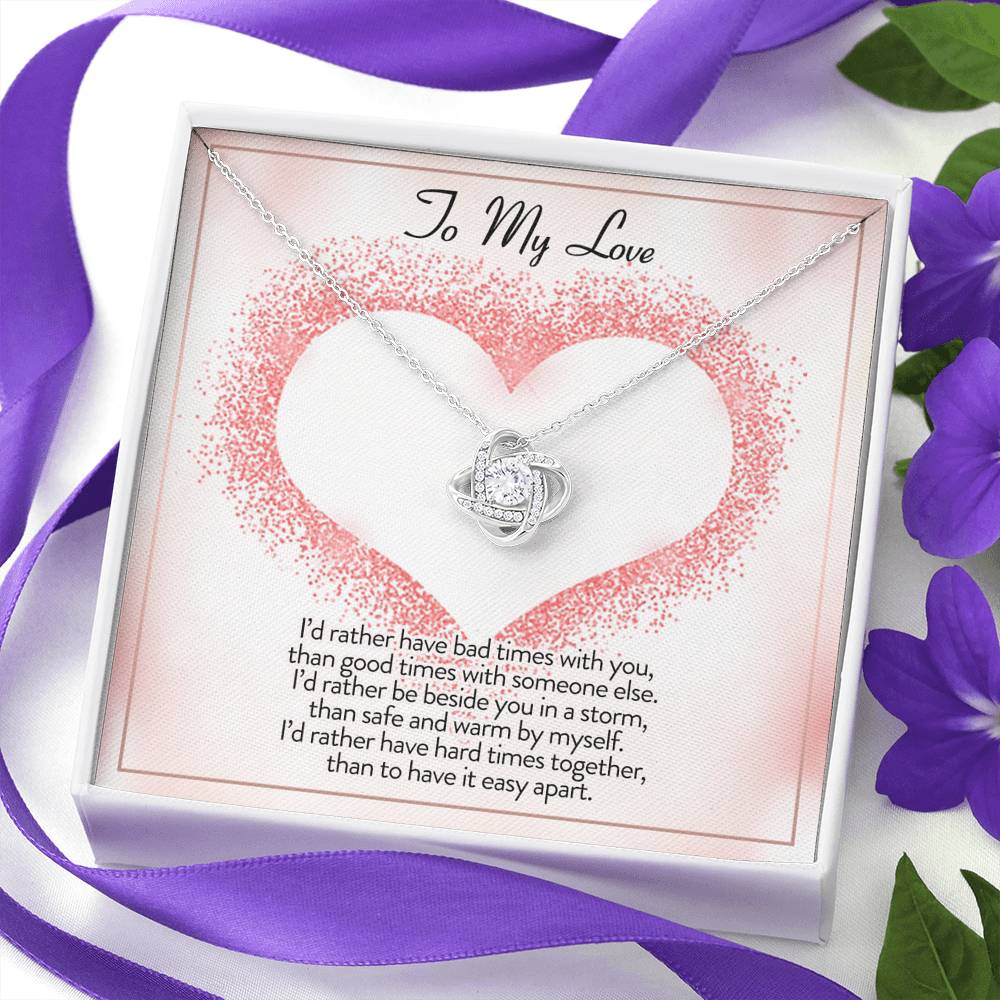 To My Love I'd Rather Be Love Knot Necklace - KDadorn