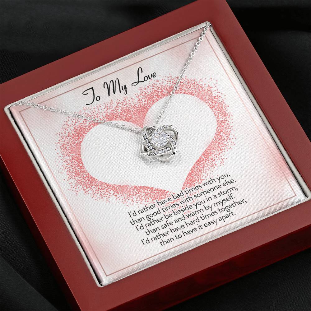 To My Love I'd Rather Be Love Knot Necklace - KDadorn