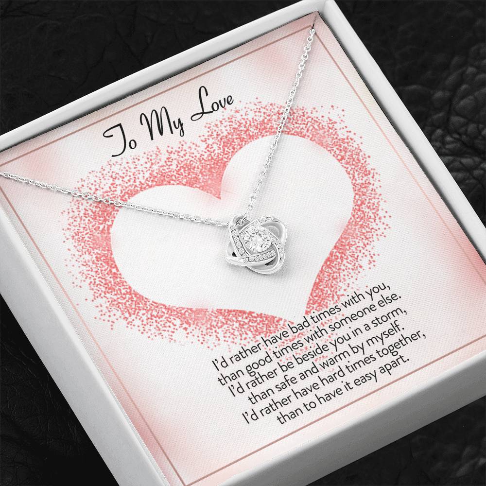 To My Love I'd Rather Be Love Knot Necklace - KDadorn