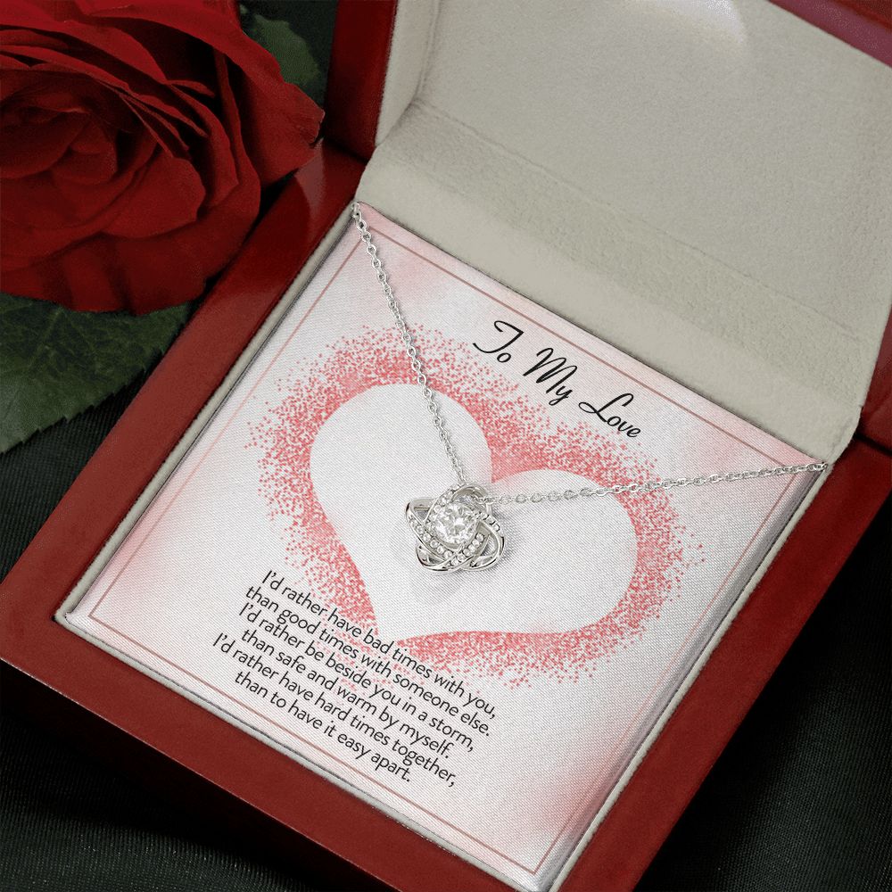 To My Love I'd Rather Be Love Knot Necklace - KDadorn