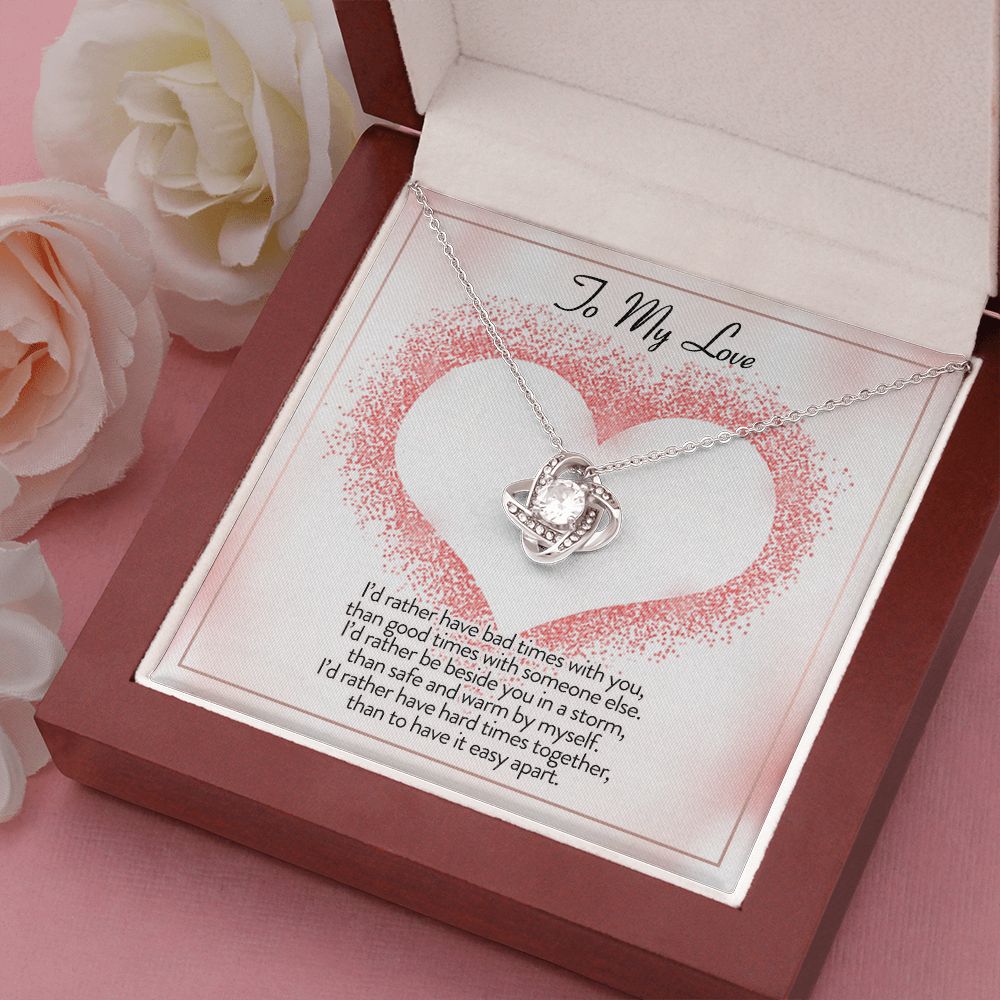 To My Love I'd Rather Be Love Knot Necklace - KDadorn
