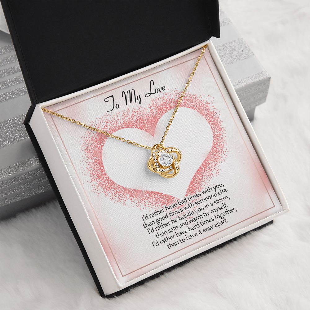 To My Love I'd Rather Be Love Knot Necklace - KDadorn