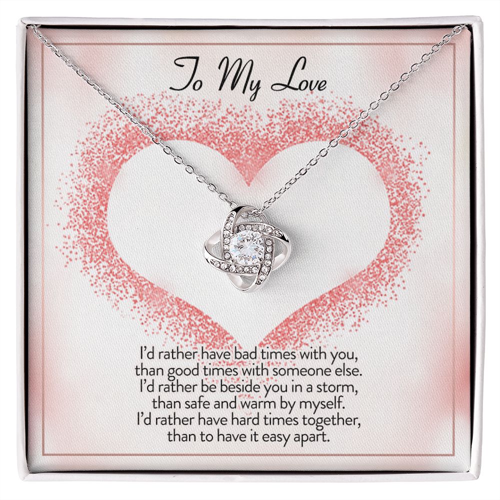 To My Love I'd Rather Be Love Knot Necklace - KDadorn