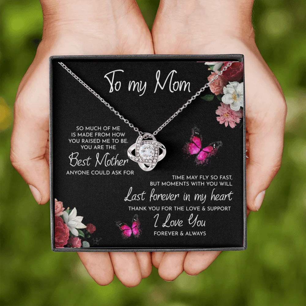 To My Mom Knot Necklace With Message Card Mother's Day Ideas Family Necklace For Mom - KDadorn