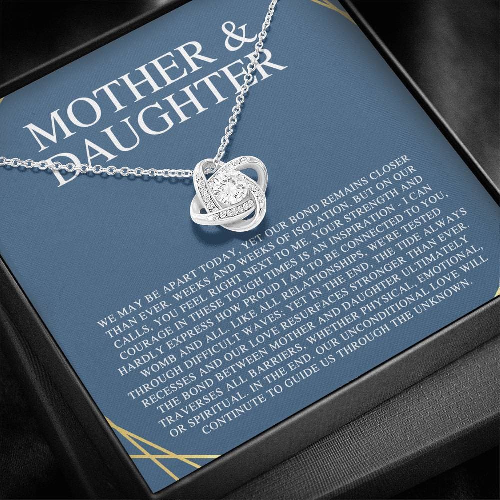 Mother & Daughter We May Be Apart Love Knot Necklace - KDadorn