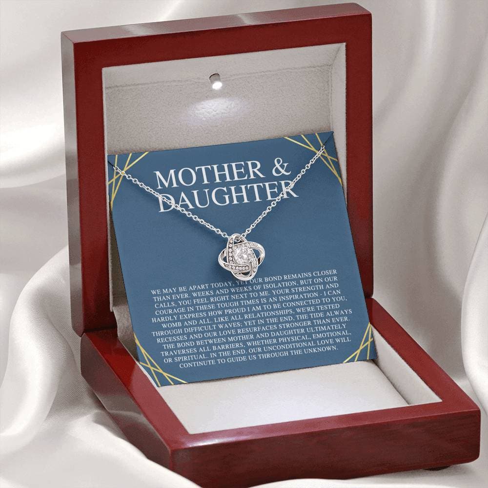 Mother & Daughter We May Be Apart Love Knot Necklace - KDadorn