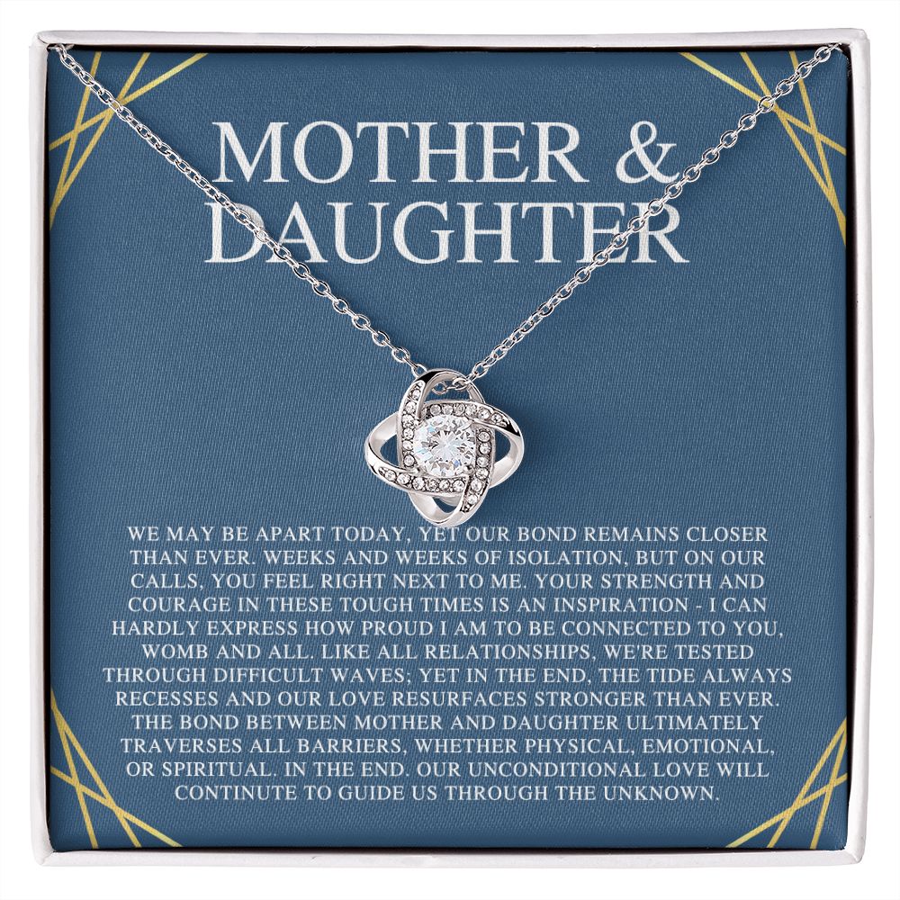 Mother & Daughter We May Be Apart Love Knot Necklace - KDadorn