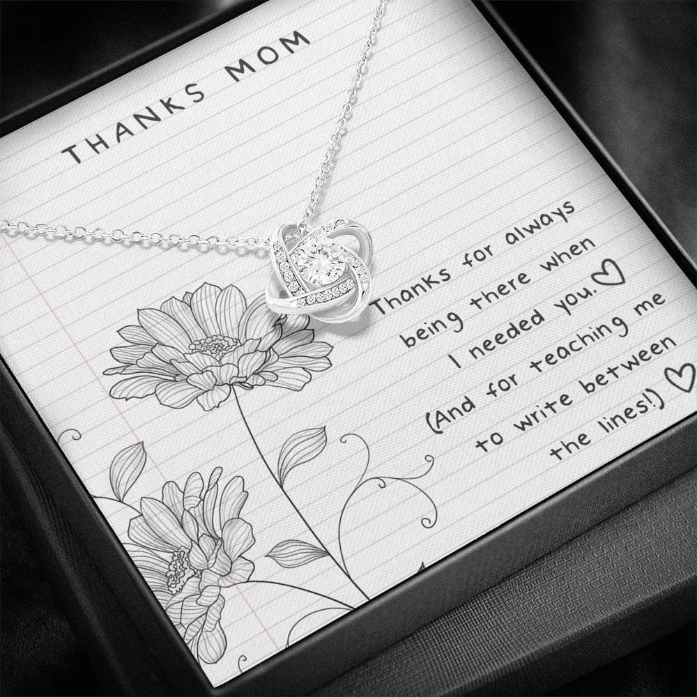 Thanks Mom Between the Lines Love Knot Necklace - KDadorn